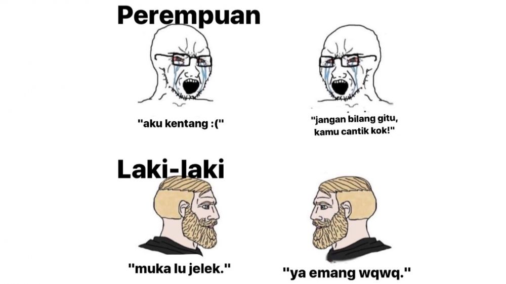10 Meme beda cewek & cowok ketika memuji ini kocaknya nampol abis