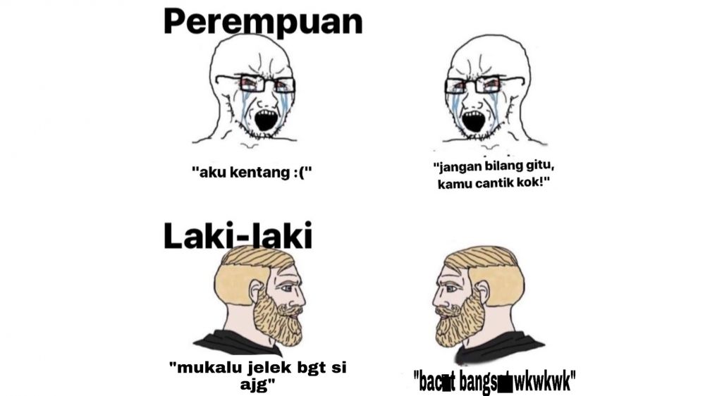 10 Meme beda cewek & cowok ketika memuji ini kocaknya nampol abis