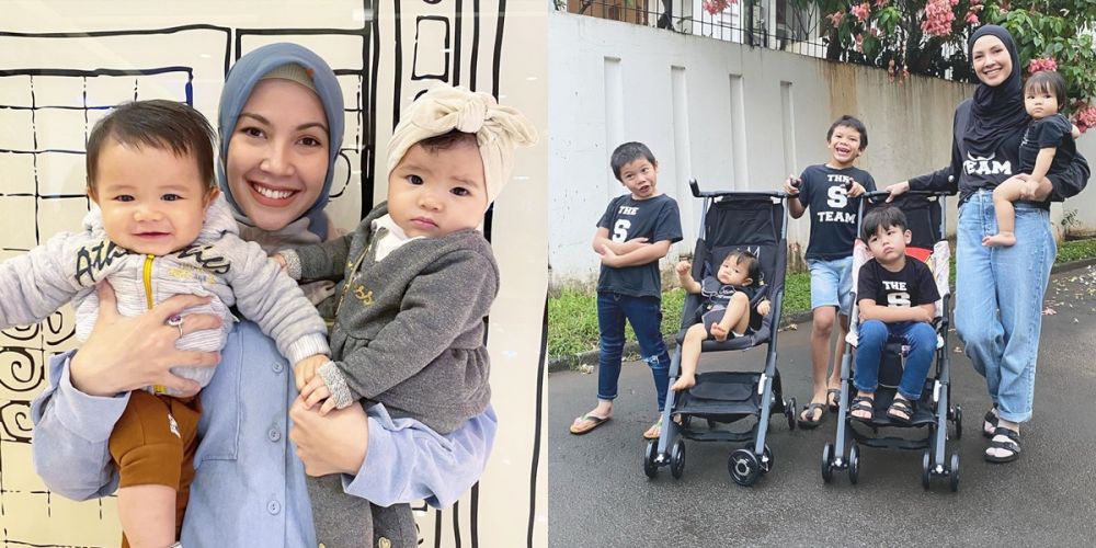 Momen 4 seleb momong anak kembar tanpa baby sitter, telaten banget