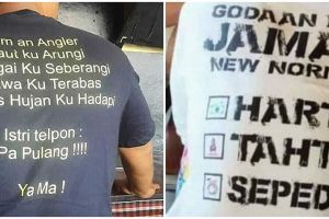 10 Tulisan lucu di kaus bapak-bapak ini bikin pengen ketawa