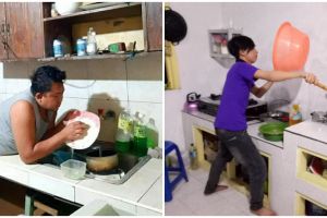 10 Momen lucu bapak-bapak lakukan pekerjaan rumah, bikin ngakak