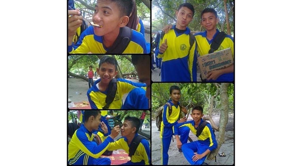 Rizki dan Ridho saat mengikuti kegiatan sekolah
