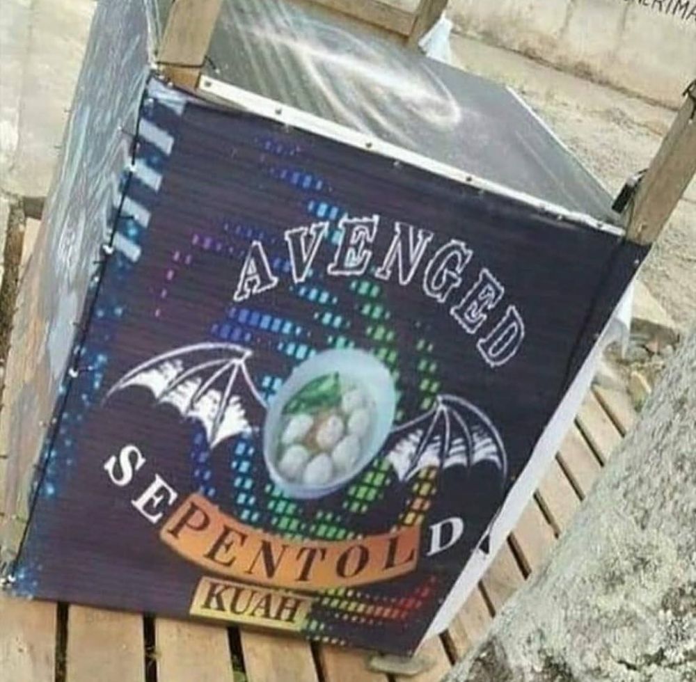 10 Penampakan gambar di gerobak jualan ini desainnya kocak abis