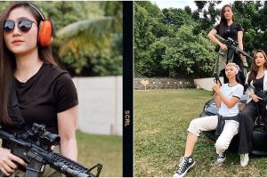 7 Gaya Febby Rastanty saat olahraga menembak, kece abis