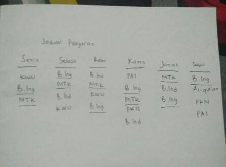 9 Potret jadwal pelajaran ini bikin siswa garuk-garuk kepala