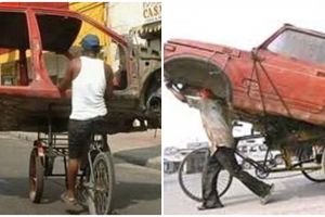 8 Aksi nyeleneh angkut barang ini bikin geleng kepala