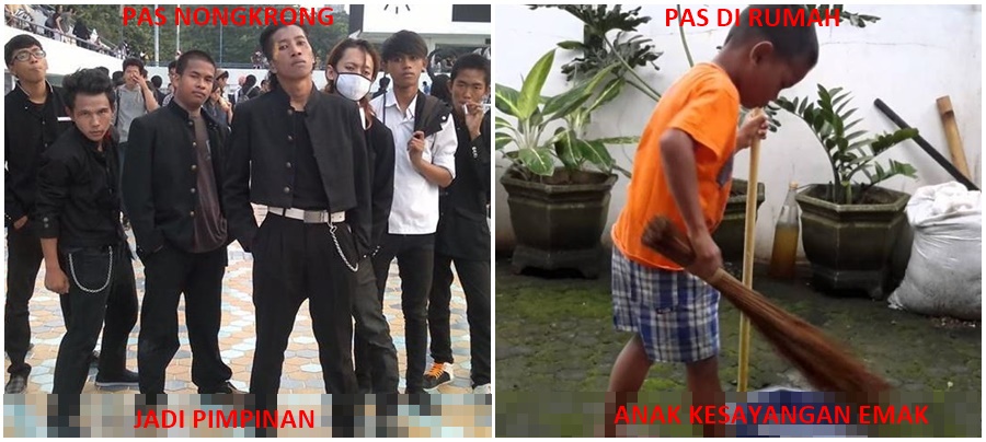 8 Meme lucu beda anak pas nongkrong vs di rumah, bikin senyum geli