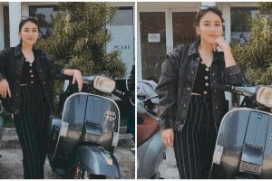 9 Momen Ayu Ting Ting liburan naik Vespa ramai-ramai ajak keluarga