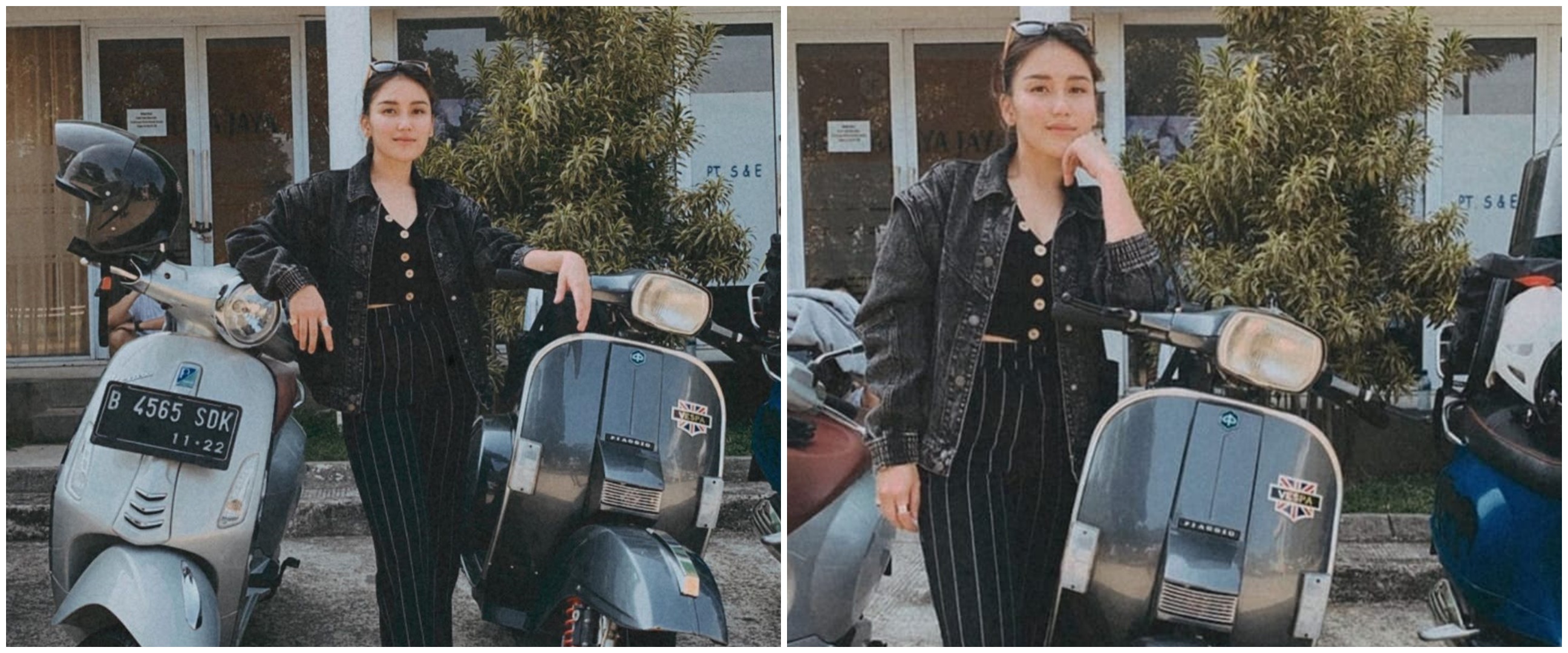 9 Momen Ayu Ting Ting liburan naik Vespa ramai-ramai ajak keluarga