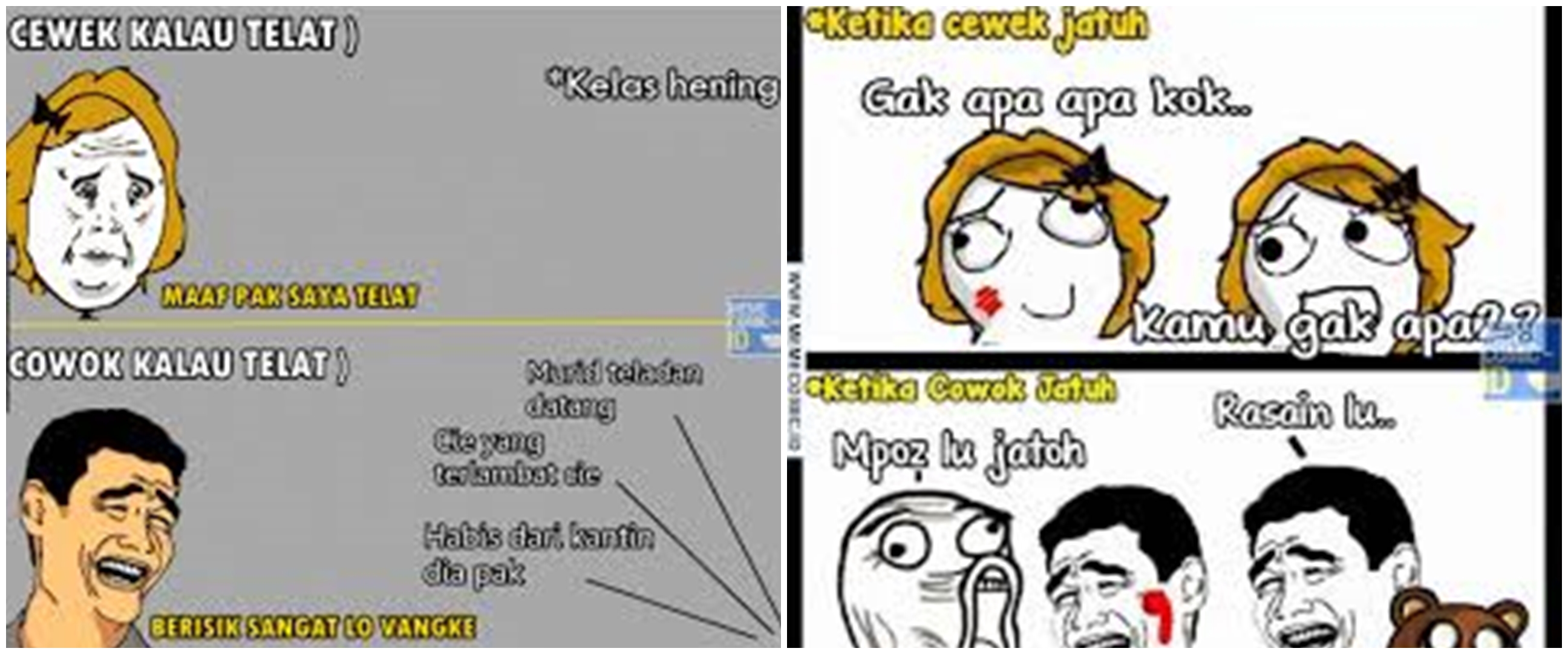 10 Meme lucu beda tingkah murid cowok dan cewek, bikin rindu sekolah