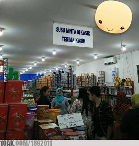 10 Tulisan nyeleneh di minimarket ini bikin gagal paham