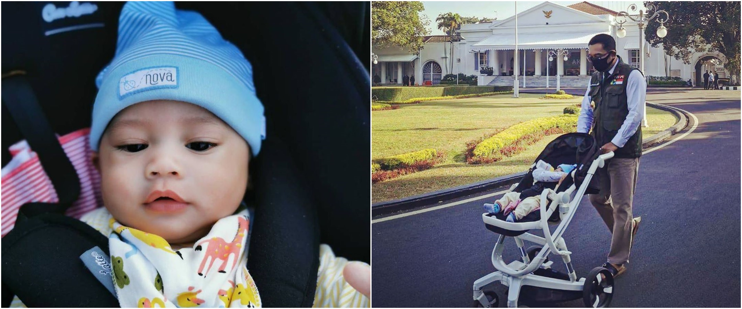 6 Momen Ridwan Kamil momong anak angkatnya di sela-sela kerja