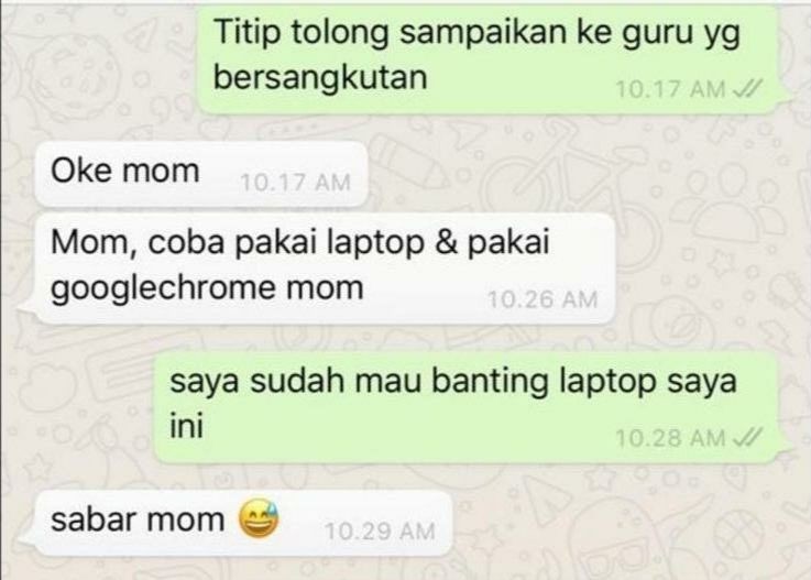 9 Chat lucu gara-gara sekolah online ini bikin senyum tipis