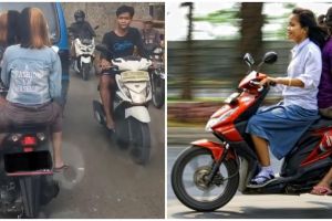 10 Momen lucu cewek boncengan motor ini bikin tepuk jidat