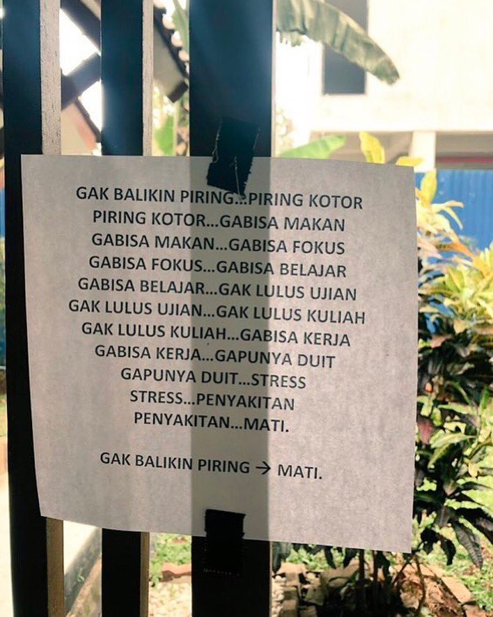 10 Peringatan lucu dari pemilik kos ini mengundang senyum tipis