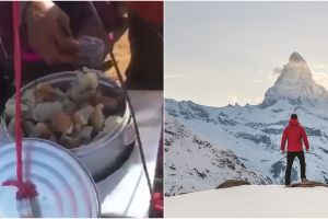 Viral pedagang bakso pikul berjualan hingga puncak Gunung Cikuray