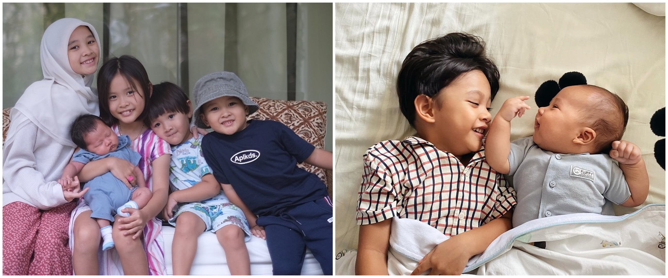 Potret manis 8 anak seleb momong adik bayi, telaten banget
