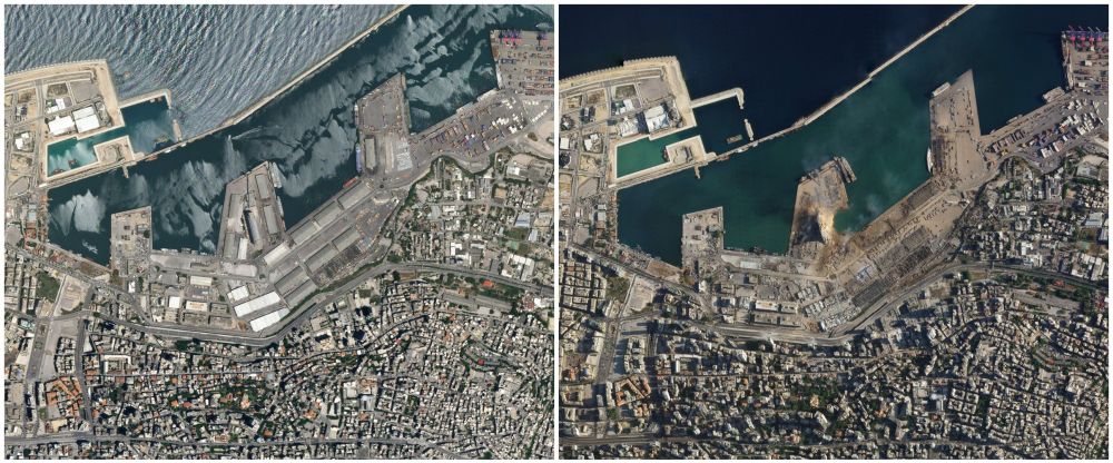 6 Foto satelit Beirut Lebanon sebelum dan sesudah ledakan