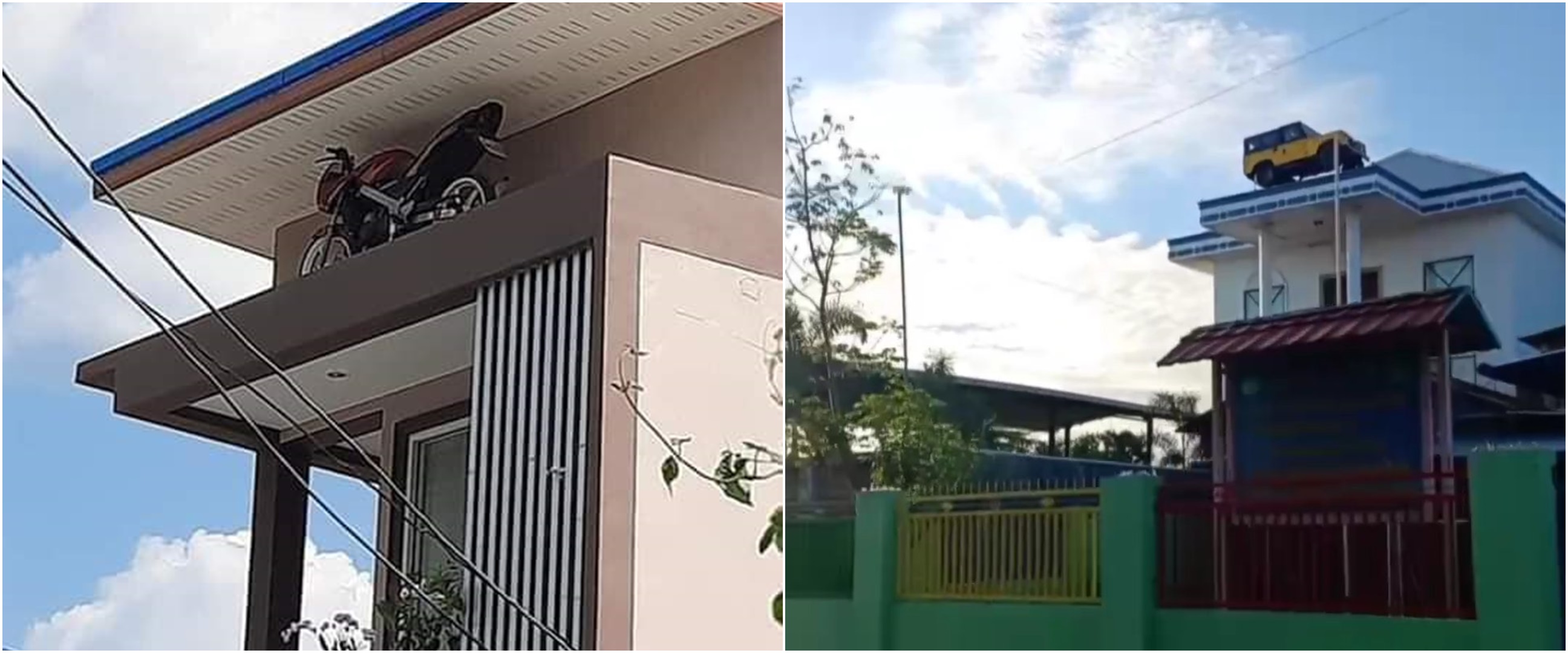 8 Potret kendaraan lagi parkir di atap rumah ini bikin gagal paham