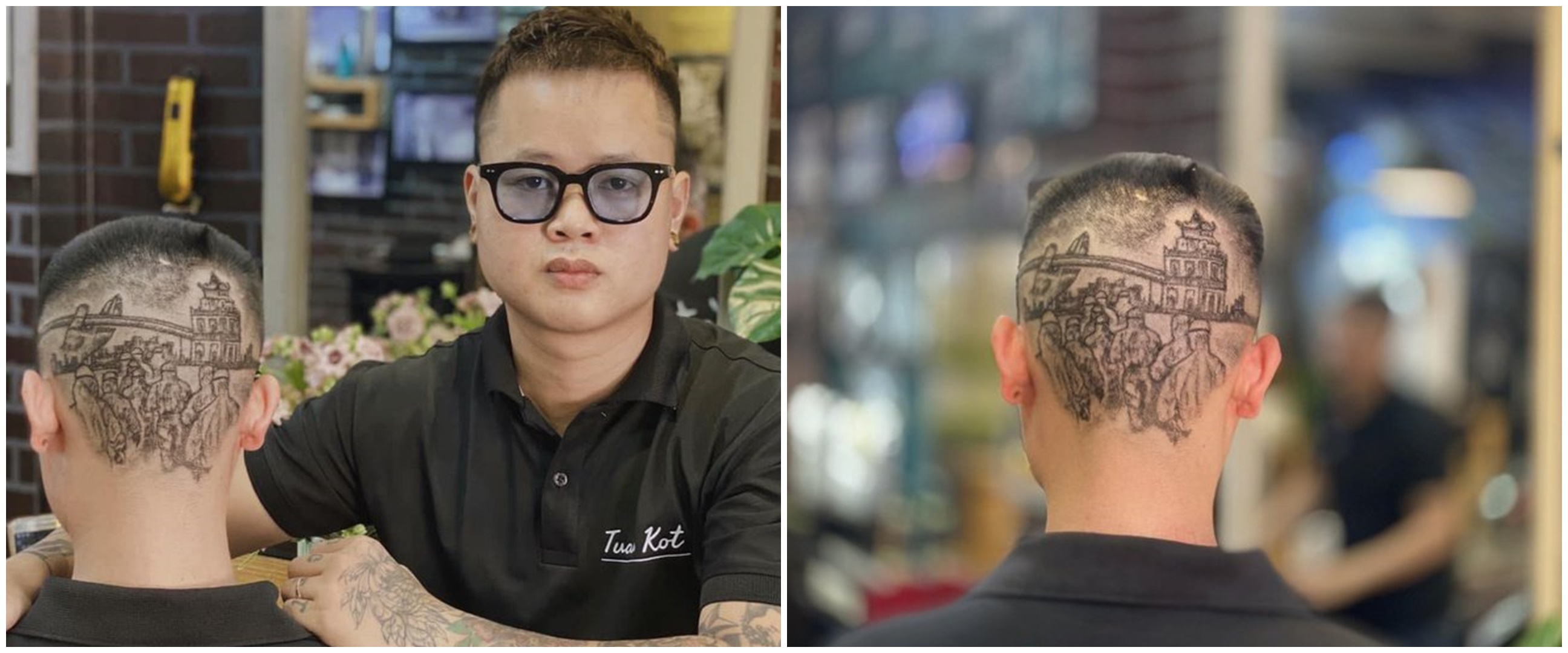  Tukang  cukur  sulap rambut  pelanggan jadi artistik intip 8 
