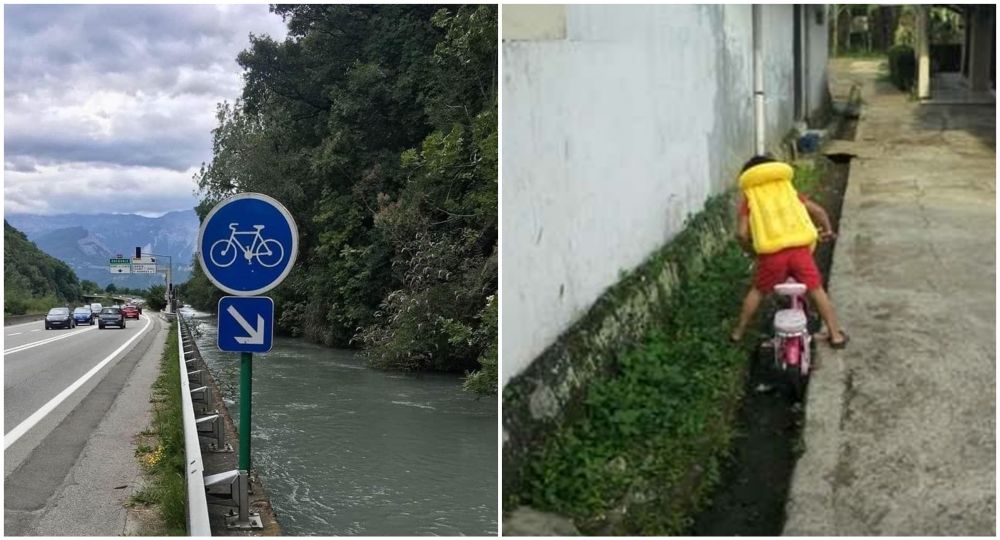 10 Editan foto jalur sepeda di sungai ini nyelenehnya bukan main