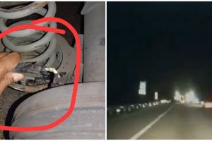 Momen mobil lolos dari tabrakan fatal dengan truk, bikin deg-degan
