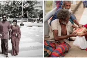 9 Potret pengantin rayakan pernikahan dengan beri makan gelandangan