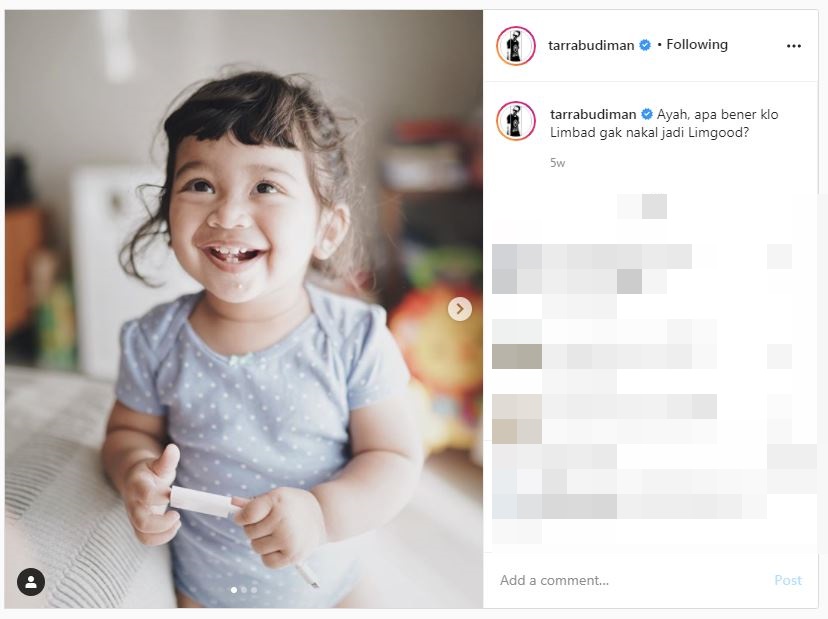 8 Caption sayang Tarra Budiman untuk anaknya ini bikin hati meleleh