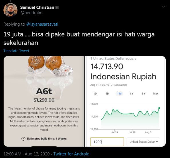 10 Cuitan lucu earphone Rp 19 juta Isyana Sarasvati ini bikin nyengir