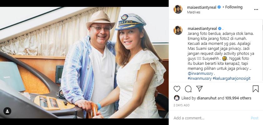 Jarang unggah potret bareng suami, ini alasan Maia Estianty
