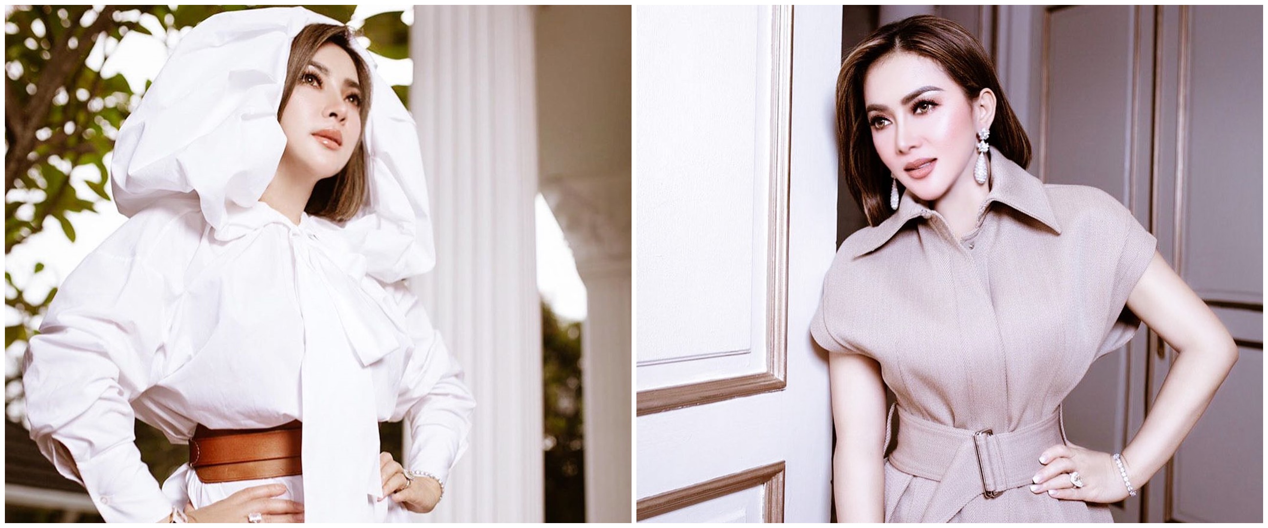 Gaya Syahrini pakai face shield bentuk hati di HUT SCTV, jadi sorotan