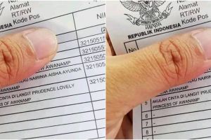 Viral foto kartu keluarga dengan nama anak panjangnya 50 huruf