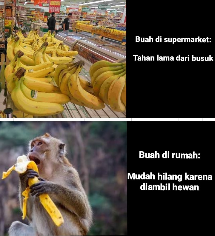 8 Meme lucu beda buah di supermarket dan di rumah, bikin angguk setuju