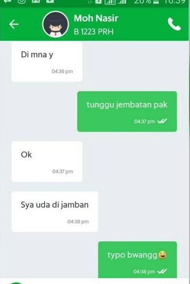 10 Chat typo lokasi penjemputan ojek online ini bikin salah paham