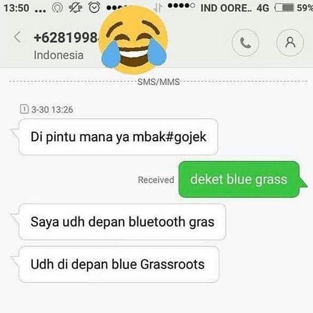 10 Chat typo lokasi penjemputan ojek online ini bikin salah paham