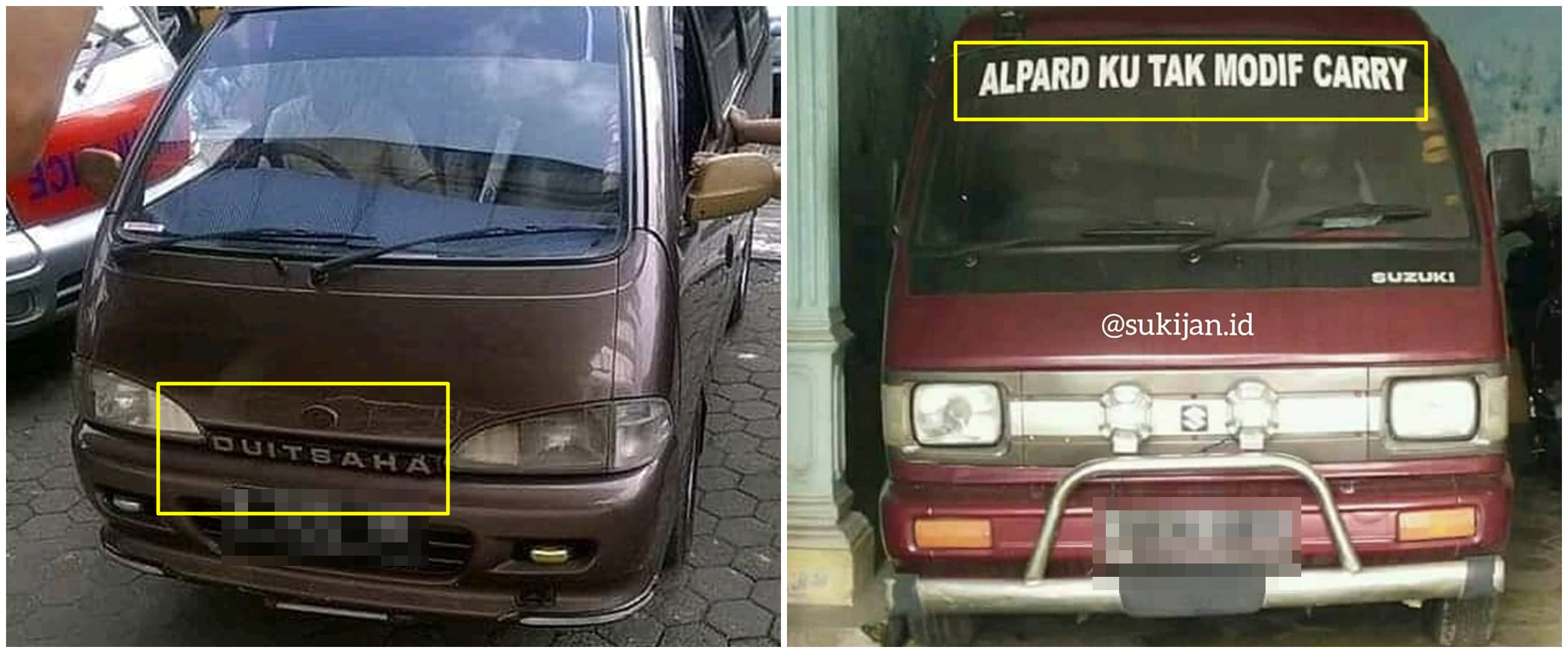 10 Tulisan di depan mobil ini absurdnya bikin lihat dua kali