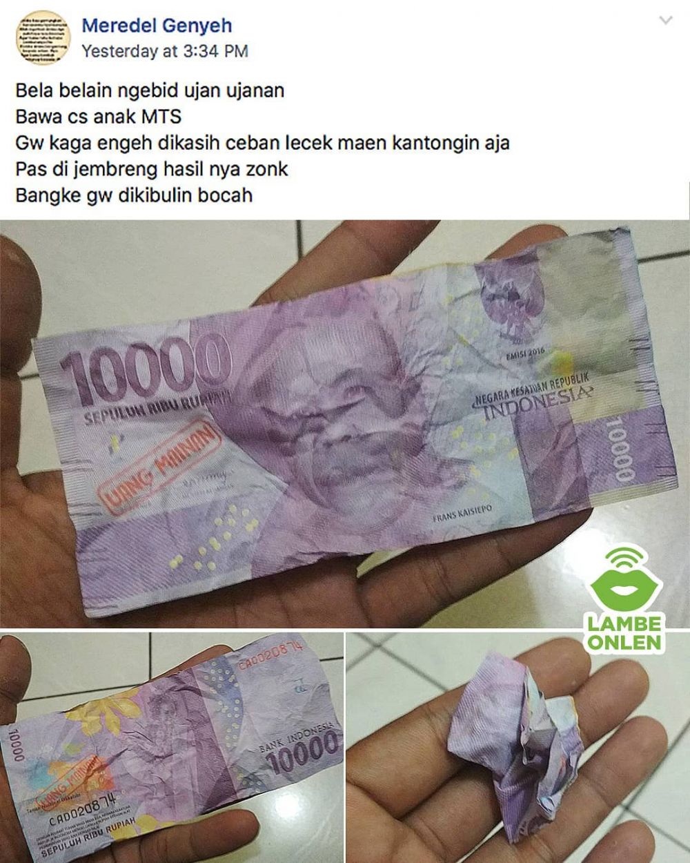 10 Momen apes driver ojek online dapat uang mainan, bikin pilu