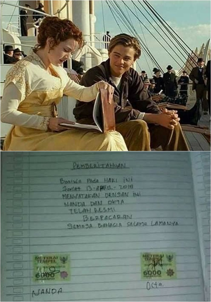 10 Editan adegan Rose 'Titanic' baca buku Jack, kocak
