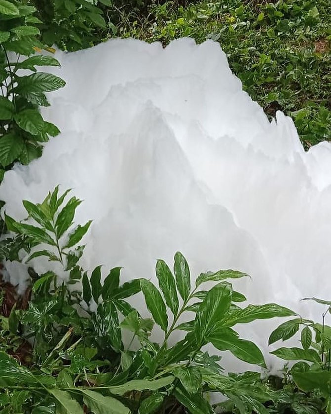 Viral fenomena munculnya busa beku di Bukittinggi, bikin heboh