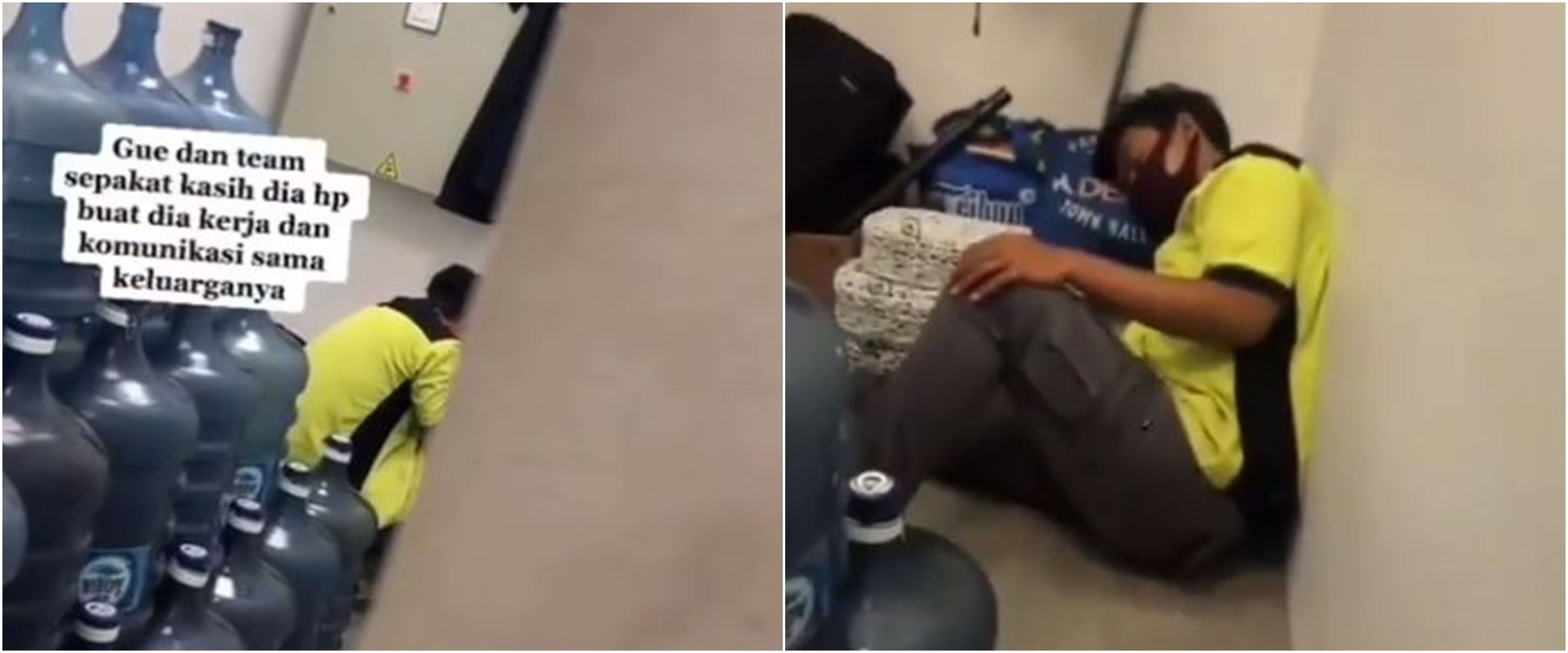 Kisah OB dapat bantuan HP dari teman kantor ini bikin haru