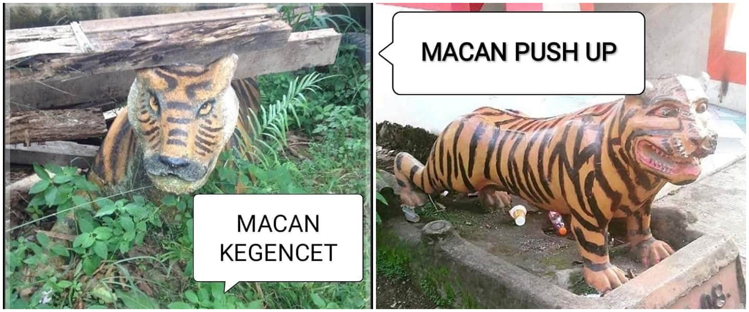 15 Patung macan absurd, bikin tepuk jidat