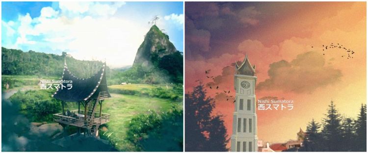 10 Tempat ikonik di Sumatera Barat diedit dalam bentuk anime, keren