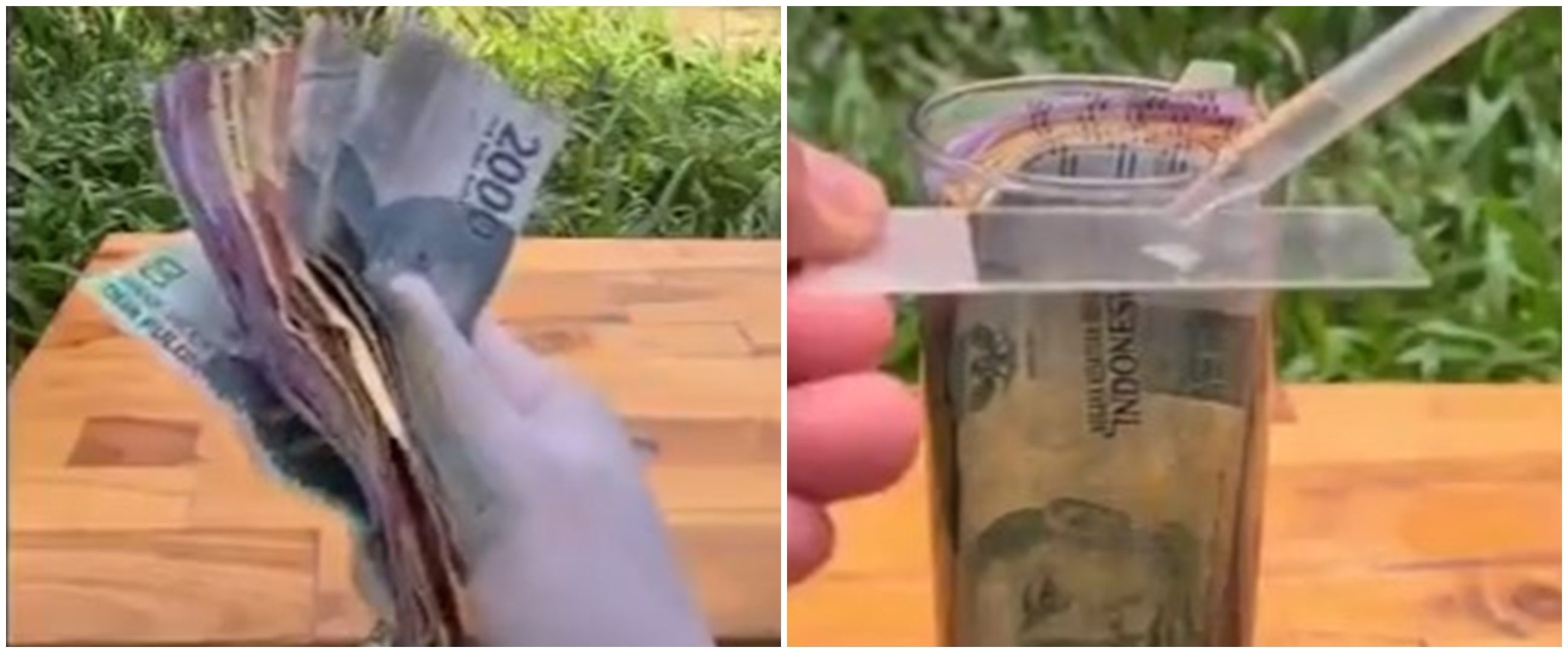 Viral video cek bakteri uang kertas lewat rendaman air, ngeri