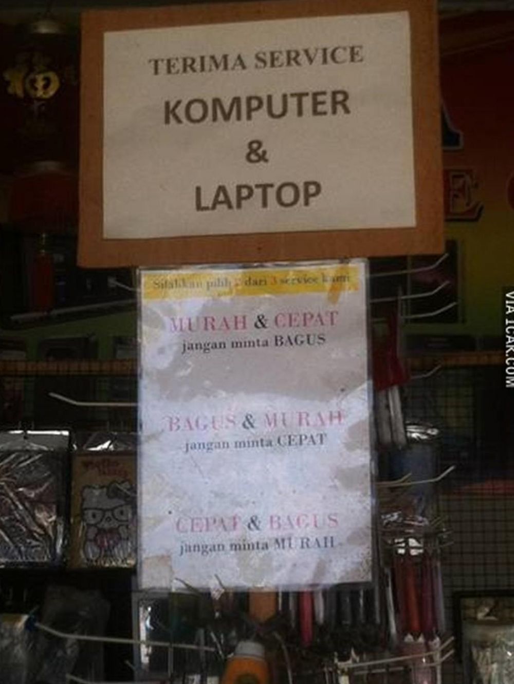 10 Tulisan absurd jasa reparasi ini bikin mikir dua kali