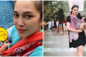 Gaya 11 seleb gendong bayi pakai kain jarik, tetap kece