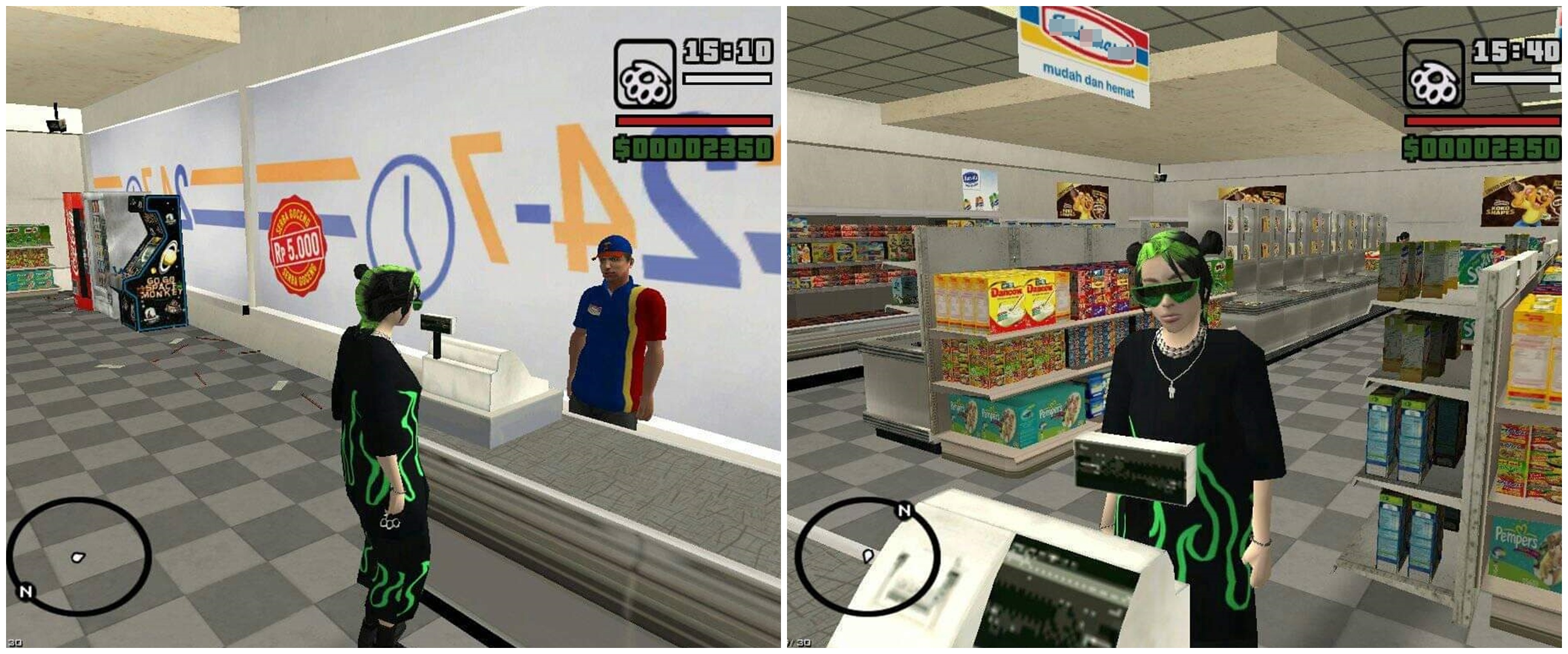 Viral karakter Billie Eilish di game GTA San Andreas, tuai komen receh