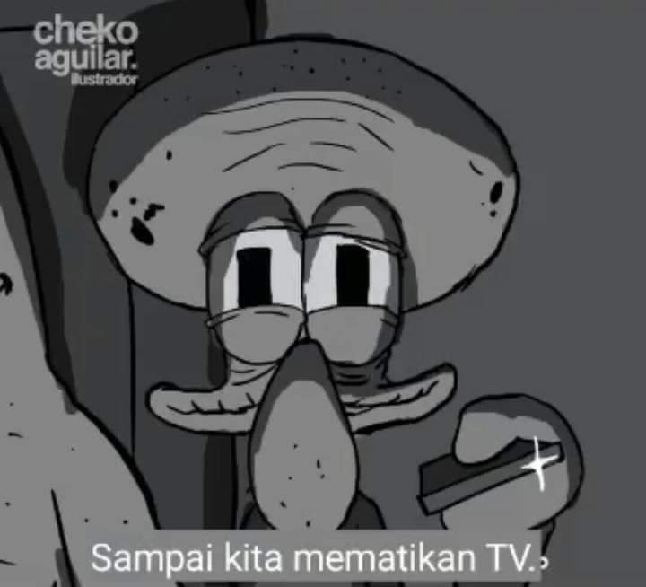Curhatan imajiner Squidward atas kepergian Spongebob & Patrick, haru