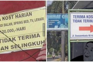 10 Tulisan terima kos ini absurd banget, bikin geleng kepala