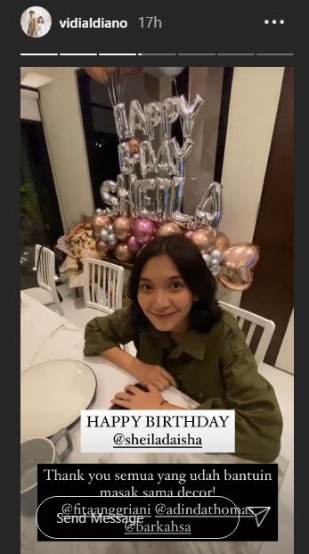 10 Momen perayaan ultah Sheila Dara, dapat kejutan dari Vidi Aldiano