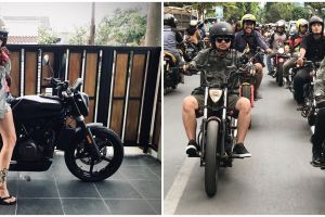 10 Gaya tomboi Poppy Sovia saat naik moge, keren abis